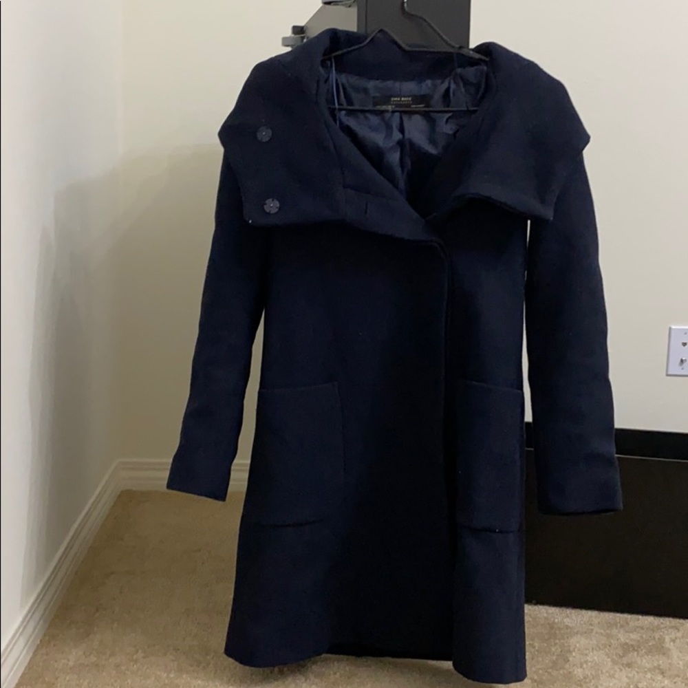 Coat Zara navy blue multi style